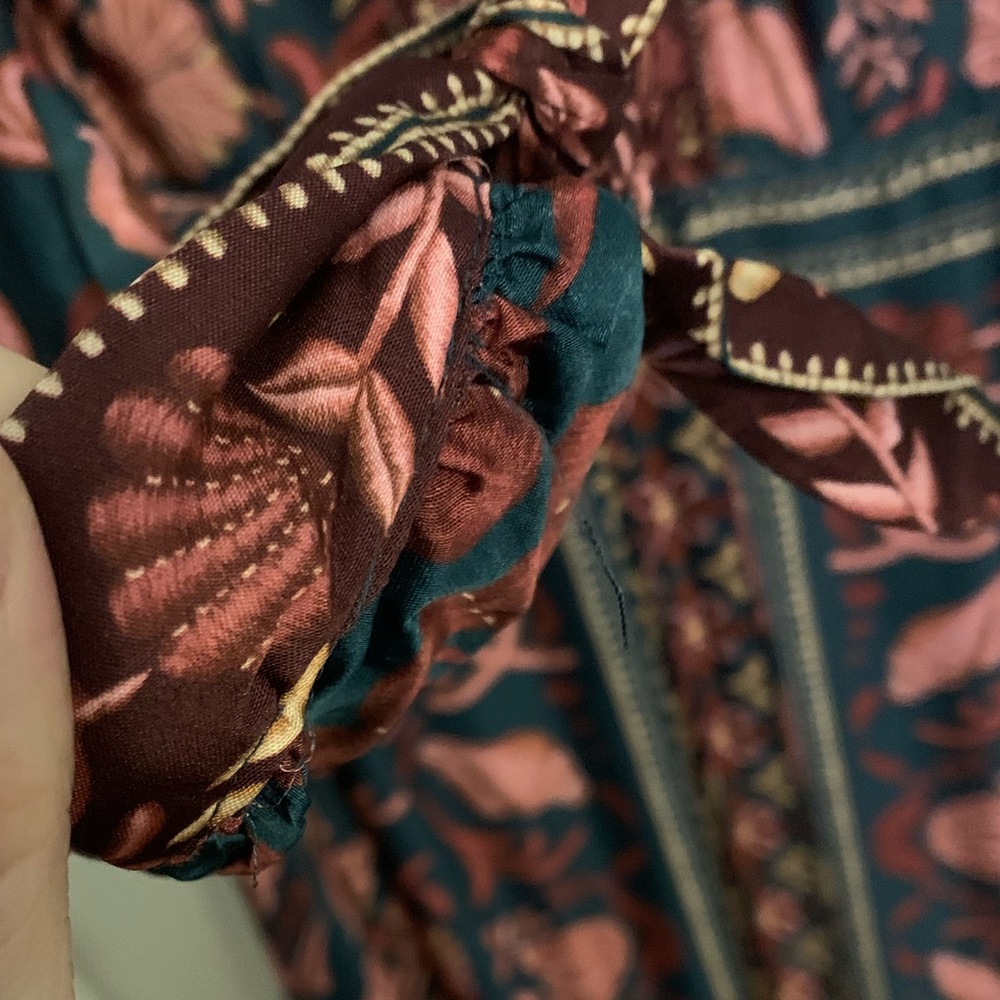 FARM Rio SeaSheel Tapestry Teal Maxi Dress, Women’s Size XL - Picture 8 of 13